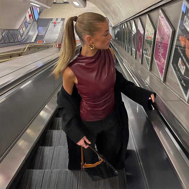 Iconic Asymmetrical Sleeveless Top - Image 9
