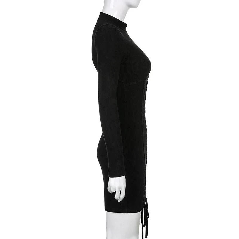 Ive Black Tie Up Dress - Image 12