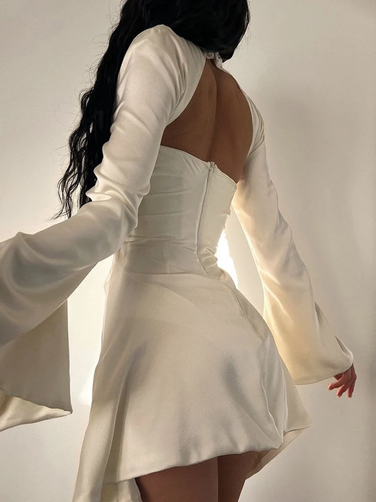 Janelle Satin Mini Dress - Image 4