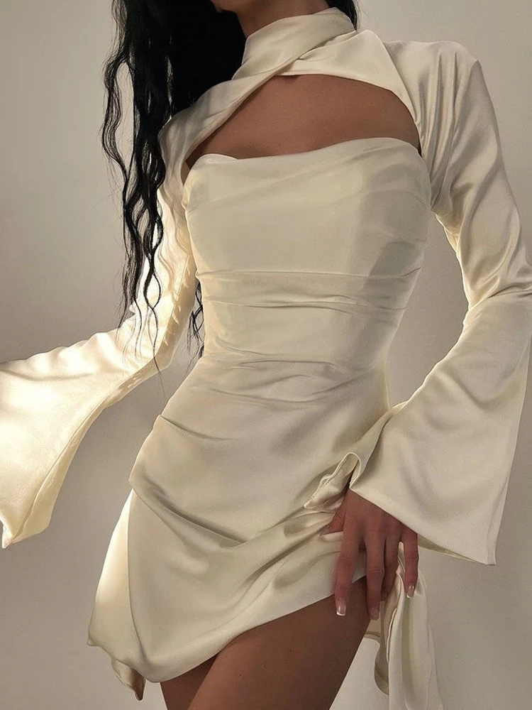 Janelle Satin Mini Dress - Image 8