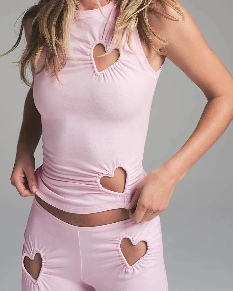 Janessa Heart Hollow Out Pants Set - Image 3