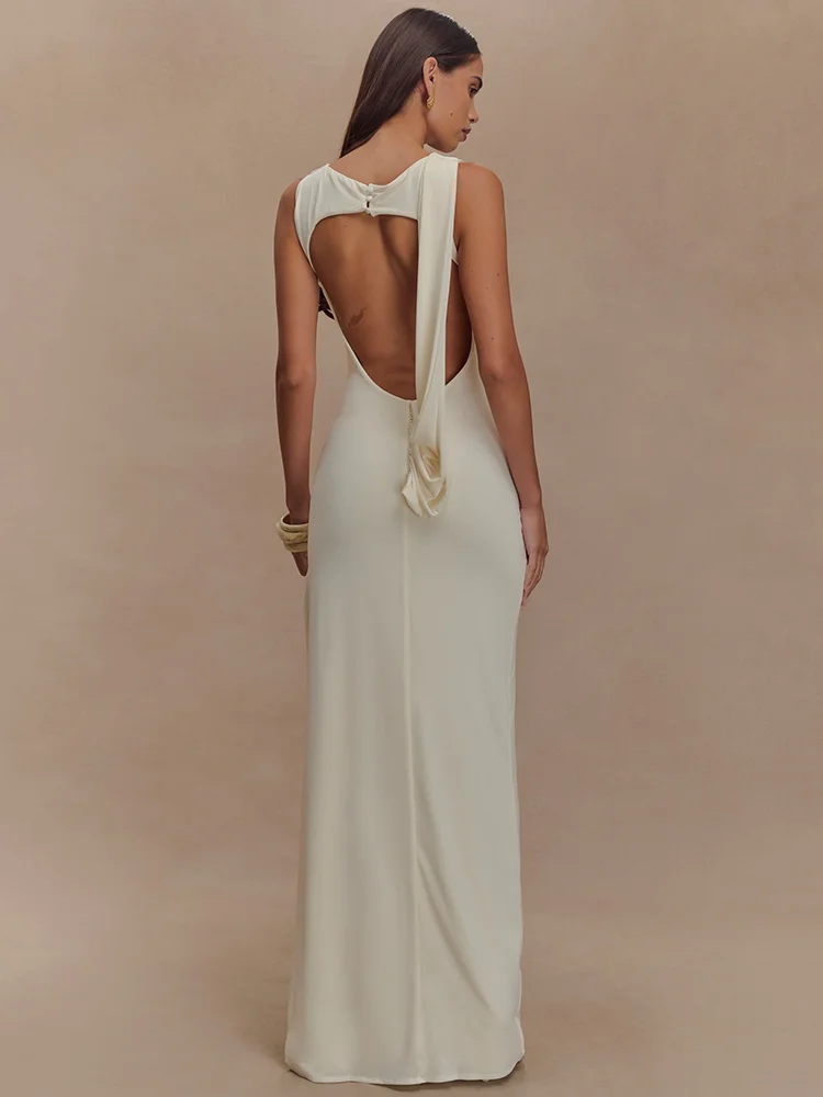 Jennifer Backless Ruched Maxi Dress - Image 3