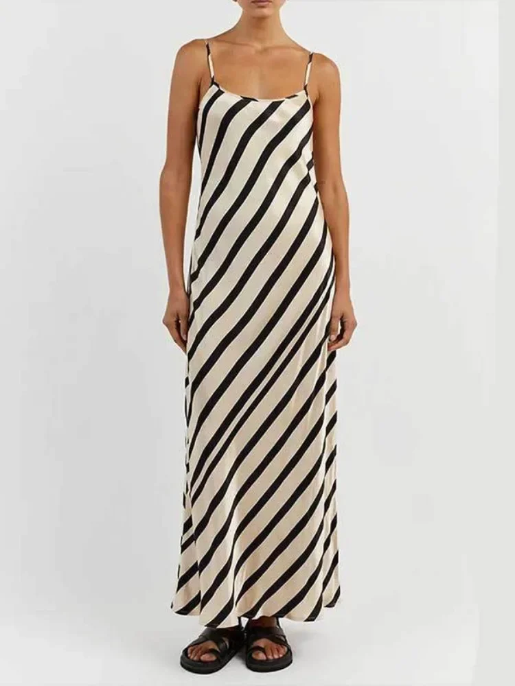 Just Your Stripe Backless Maxi Dress - Image 6