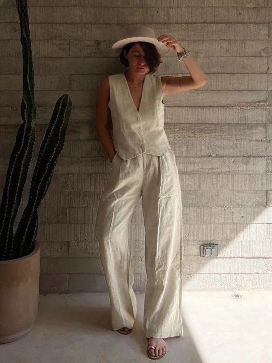 Justine High Waist Pants Suit Set - Image 11