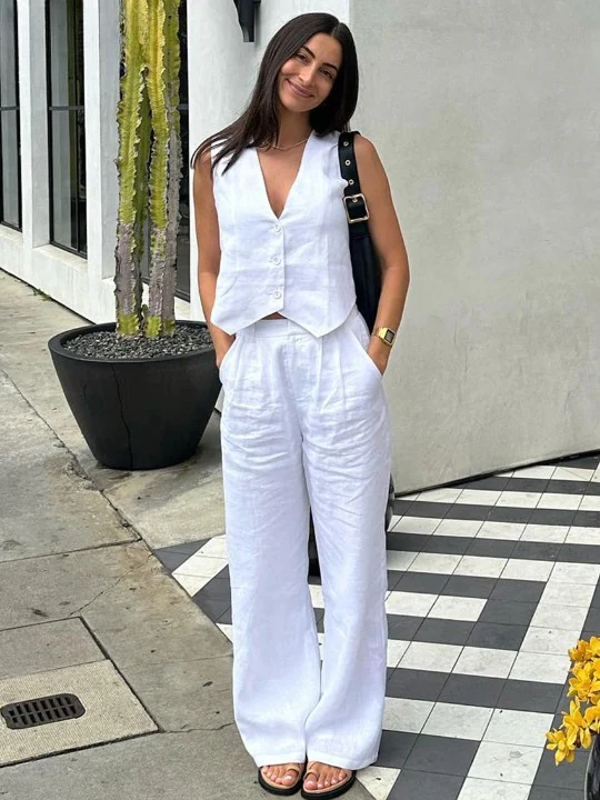Justine High Waist Pants Suit Set - Image 3