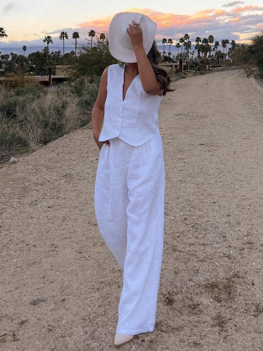 Justine High Waist Pants Suit Set - Image 5