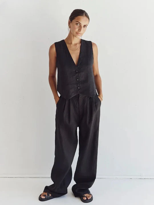 Justine High Waist Pants Suit Set - Image 9