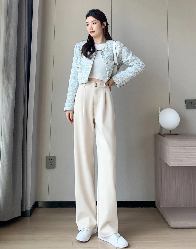 Katja Woolen Wide Leg Trousers - Image 10