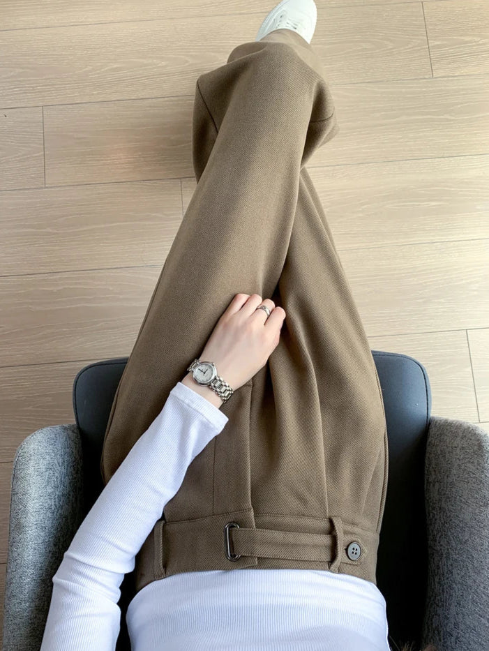 Katja Woolen Wide Leg Trousers - Image 13