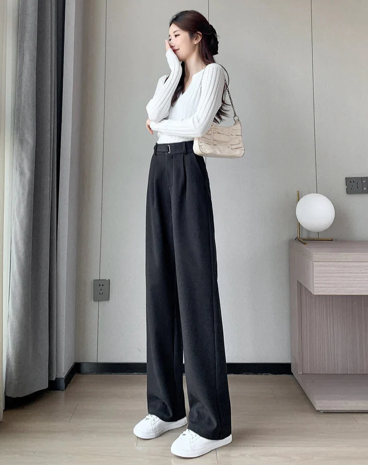 Katja Woolen Wide Leg Trousers - Image 19