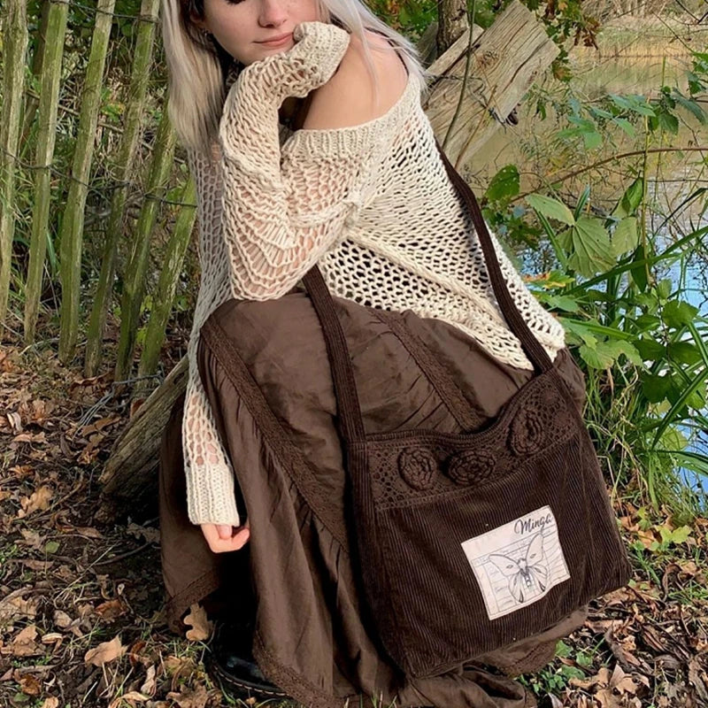 Lace-Infused Mocha Style Pleated Skirt - Image 4