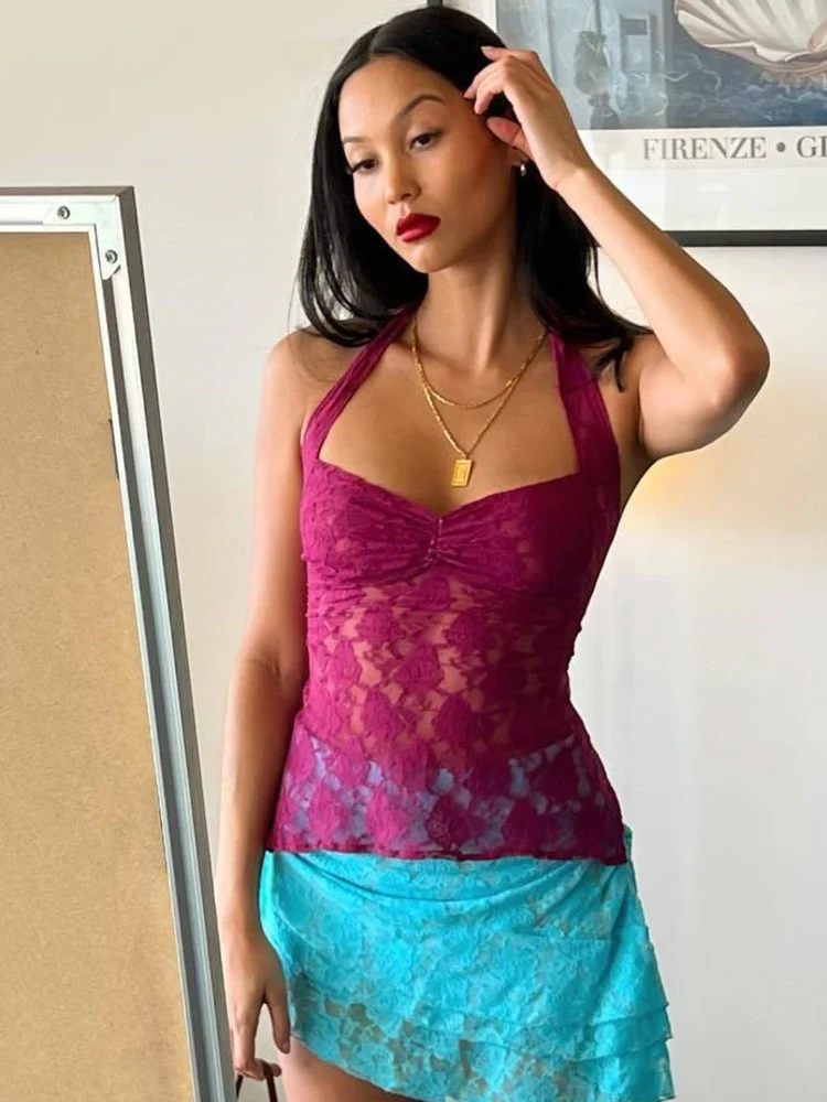 Lace Kissed Backless Top - Image 2