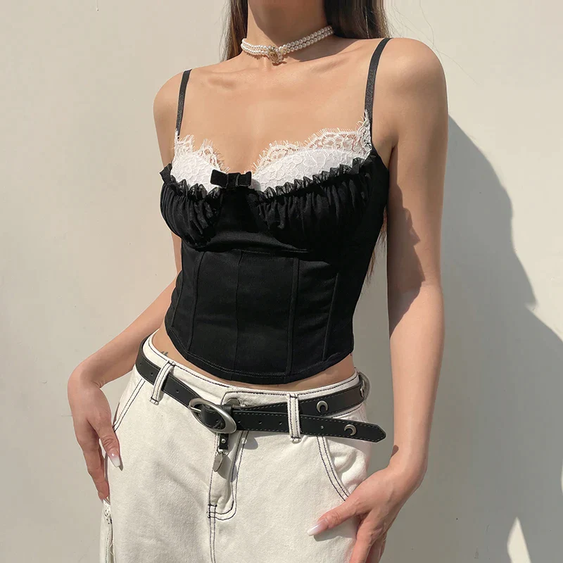 Laila Cropped Lace Cami Top - Image 3