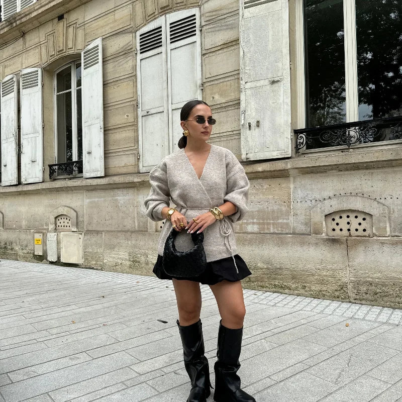 Larsa V Neck Knitted Cardigan - Image 3
