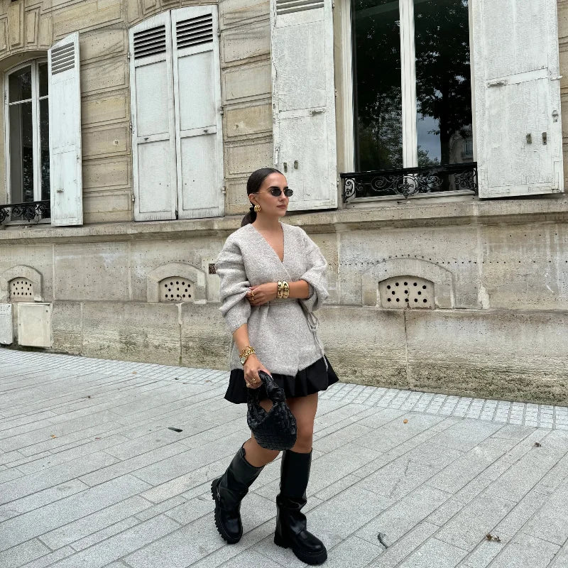 Larsa V Neck Knitted Cardigan - Image 4