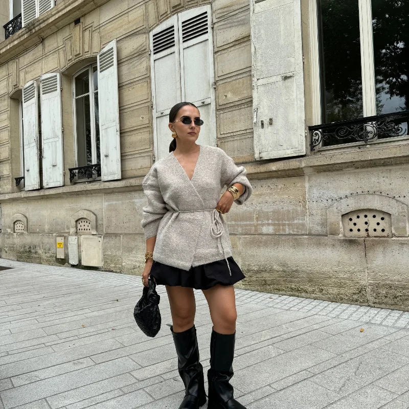 Larsa V Neck Knitted Cardigan - Image 5