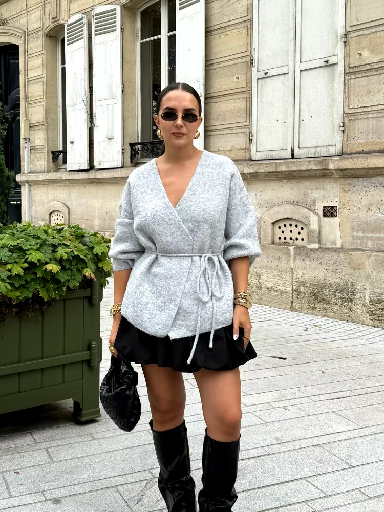 Larsa V Neck Knitted Cardigan - Image 6