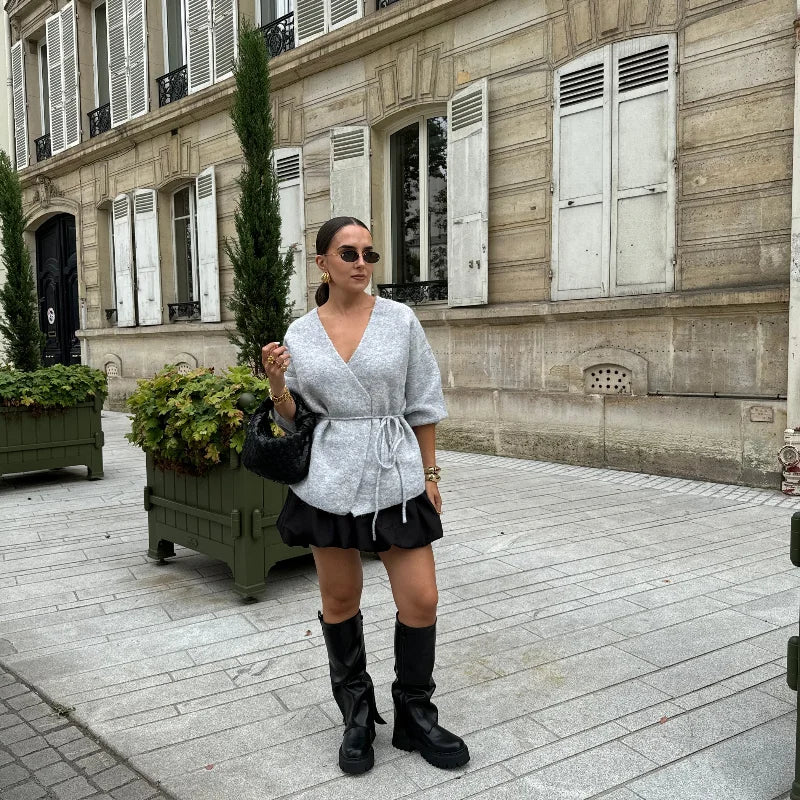 Larsa V Neck Knitted Cardigan - Image 9
