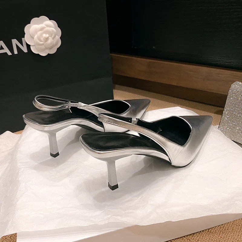 Luxe Mirror Slingback Heel Pumps - Image 3