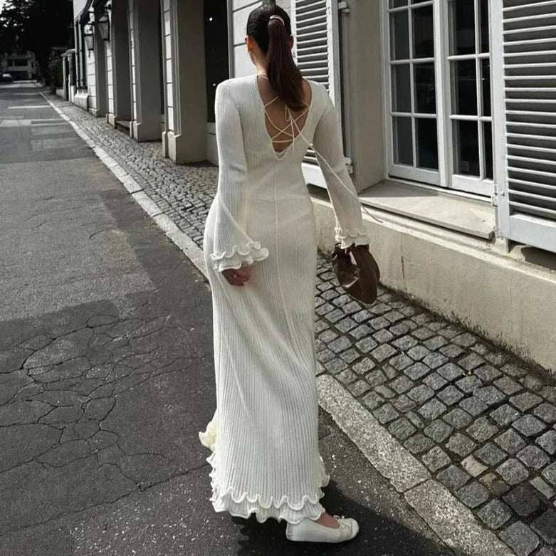 Lilianna Ruffle Hem Long Dress - Image 10