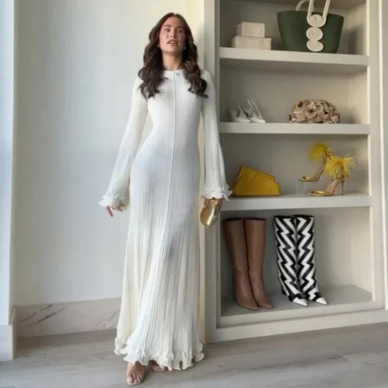 Lilianna Ruffle Hem Long Dress - Image 2