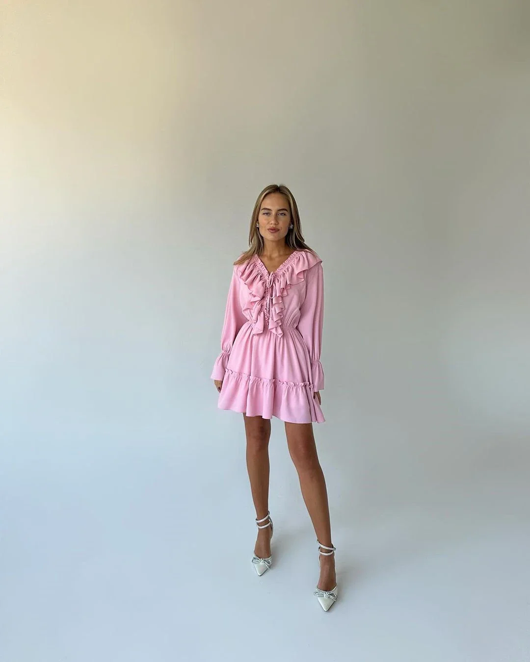 Lily Lace Ruffle Mini Dress - Image 11
