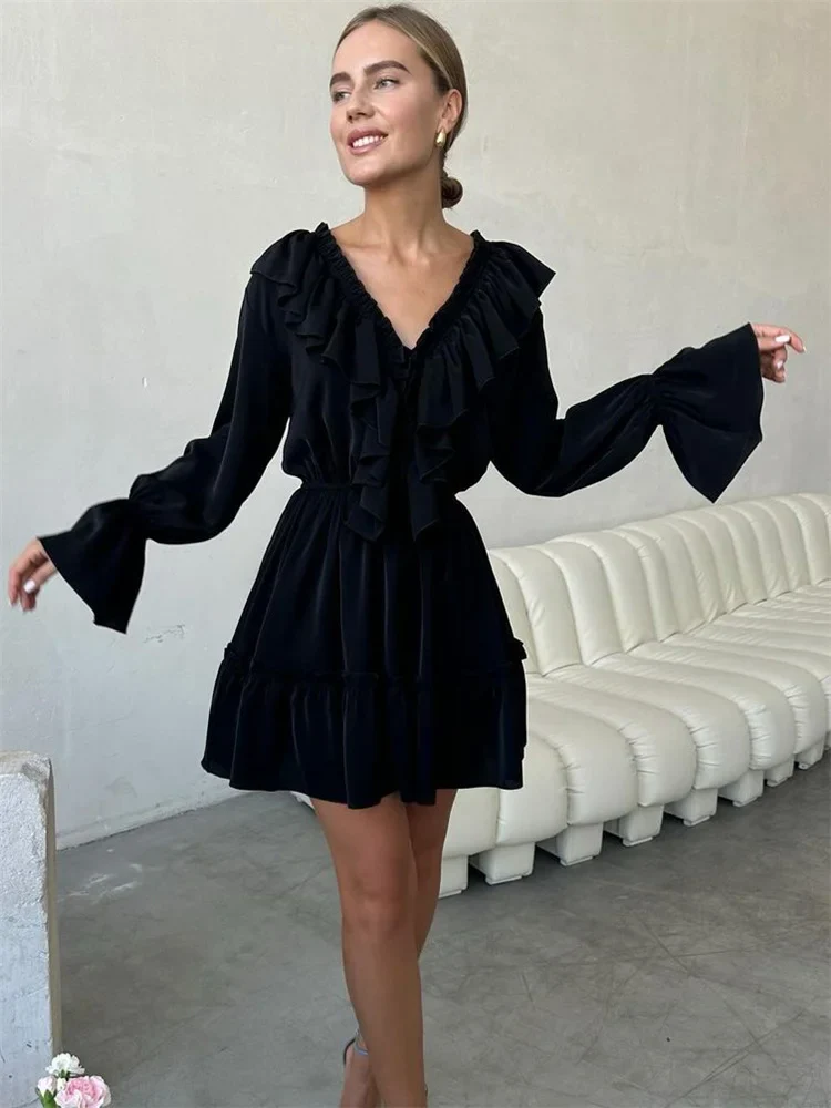 Lily Lace Ruffle Mini Dress - Image 13