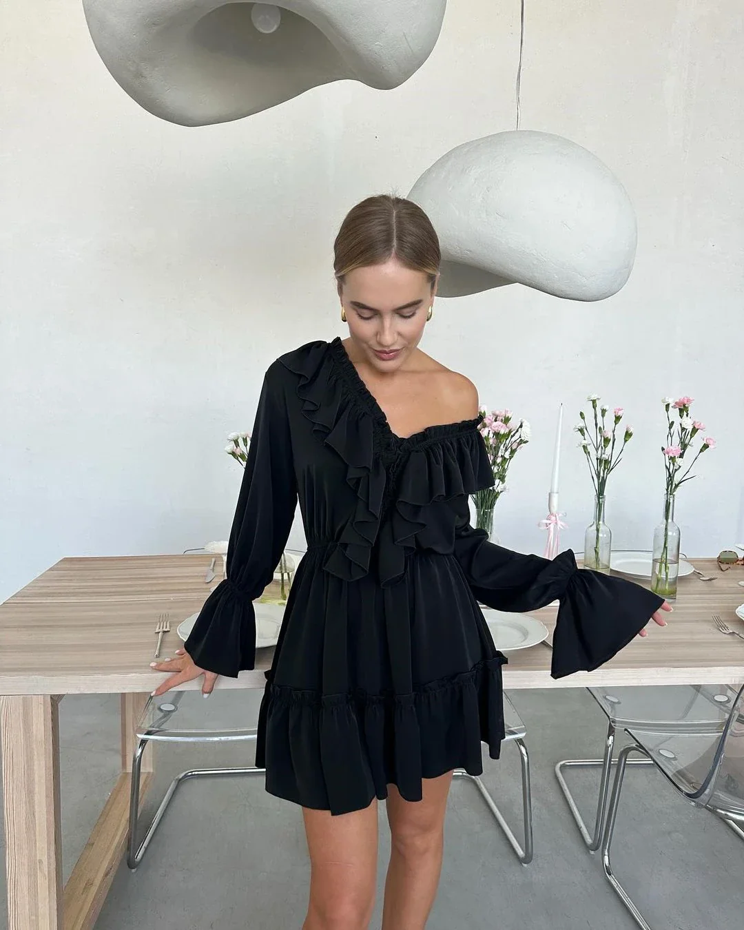 Lily Lace Ruffle Mini Dress - Image 16