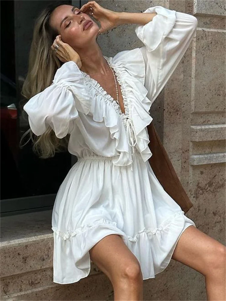 Lily Lace Ruffle Mini Dress - Image 2