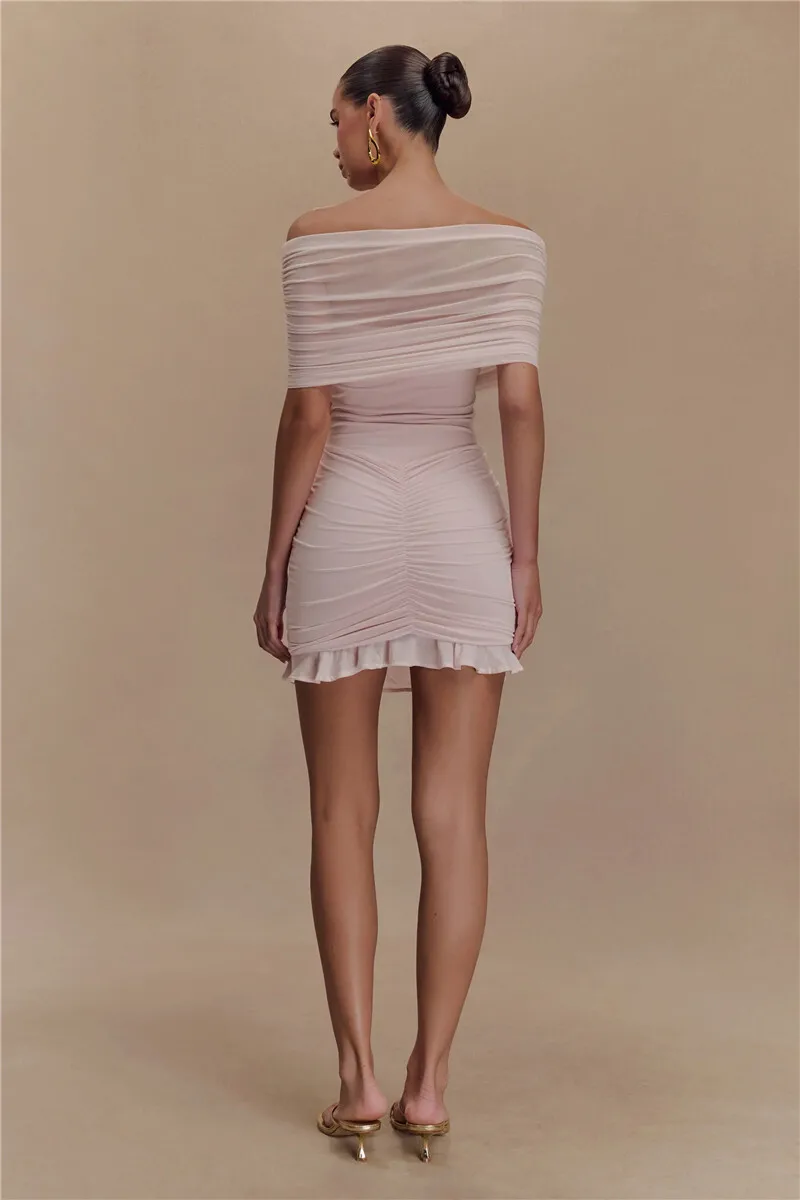 Lucy Off Shoulder Mini Mesh Dress - Image 11
