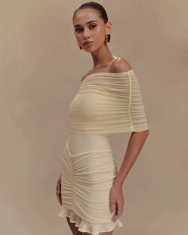 Lucy Off Shoulder Mini Mesh Dress - Image 2