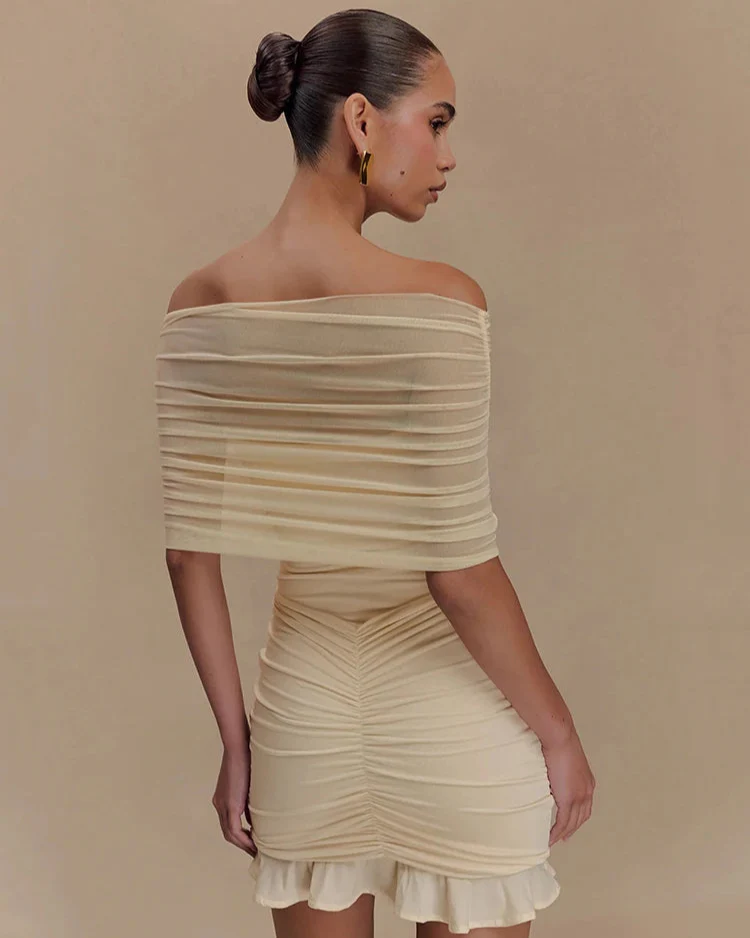 Lucy Off Shoulder Mini Mesh Dress - Image 3