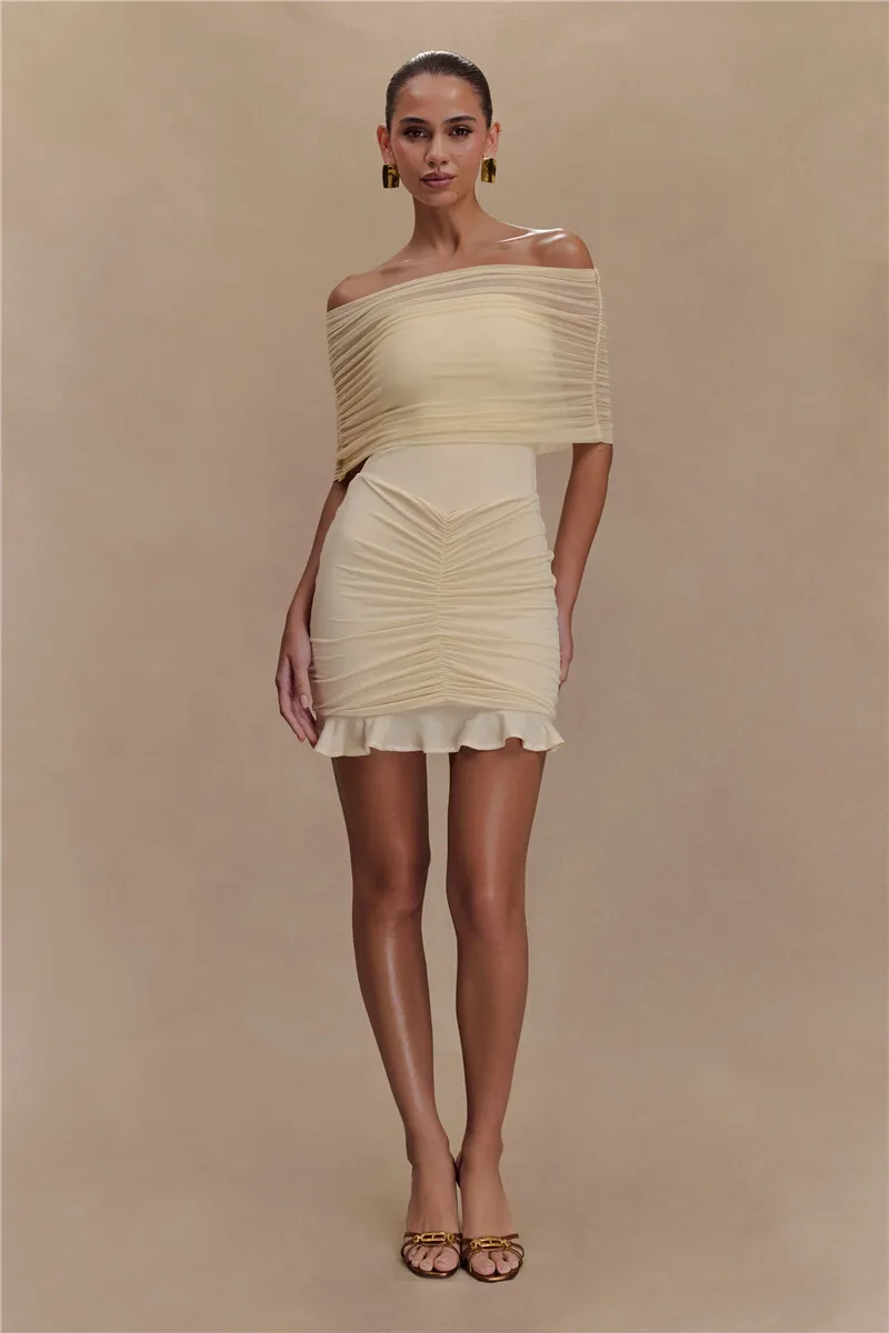 Lucy Off Shoulder Mini Mesh Dress - Image 4
