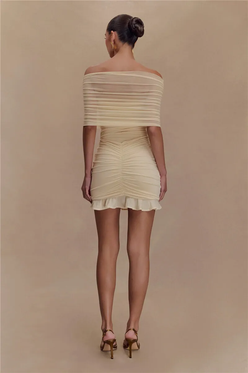 Lucy Off Shoulder Mini Mesh Dress - Image 5