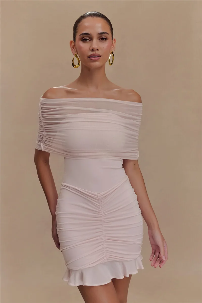 Lucy Off Shoulder Mini Mesh Dress - Image 6