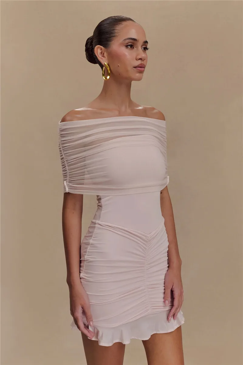 Lucy Off Shoulder Mini Mesh Dress - Image 7