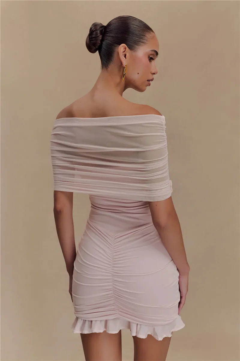 Lucy Off Shoulder Mini Mesh Dress - Image 8