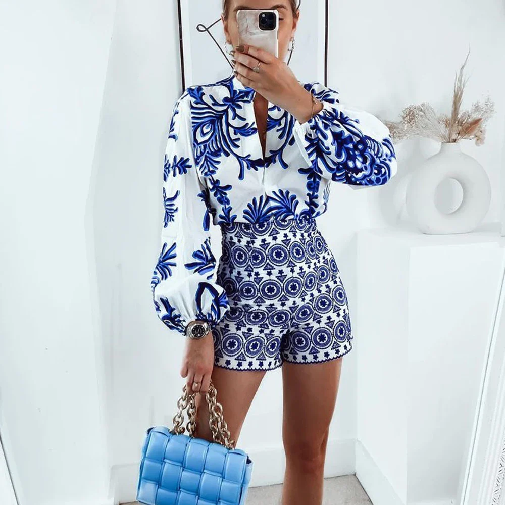Maci Blue Vintage Boho Shorts - Image 2
