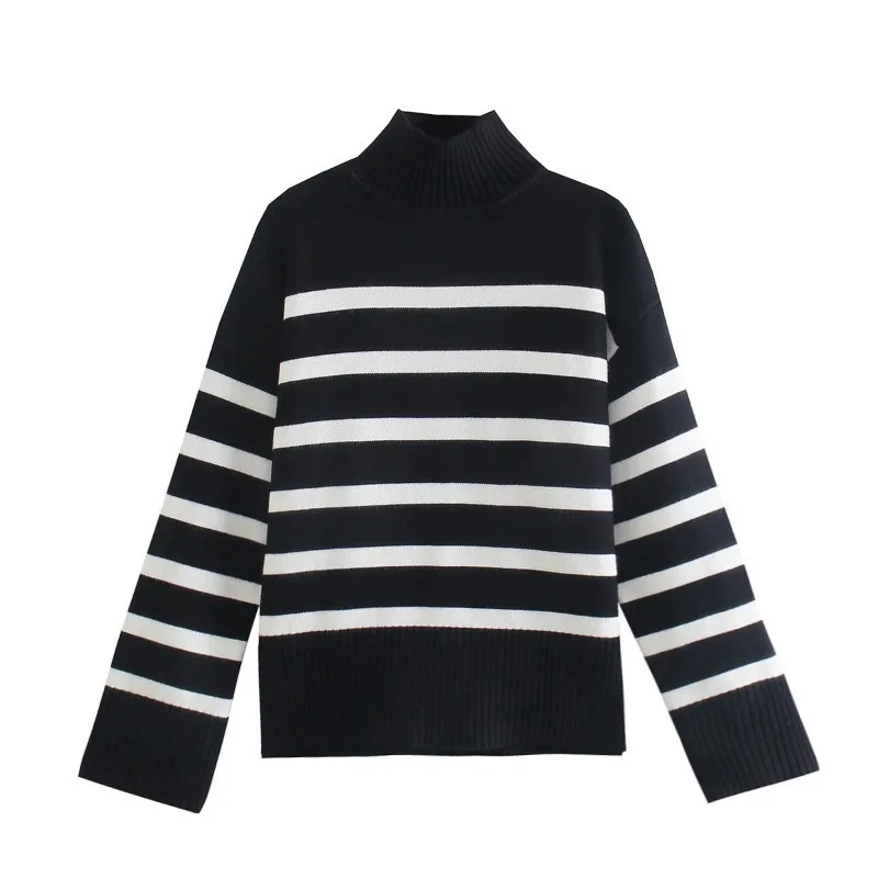 Madisyn Stripe Oversize Turtleneck Sweater - Image 3