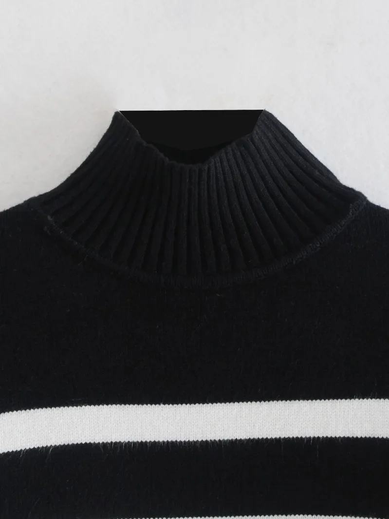 Madisyn Stripe Oversize Turtleneck Sweater - Image 5