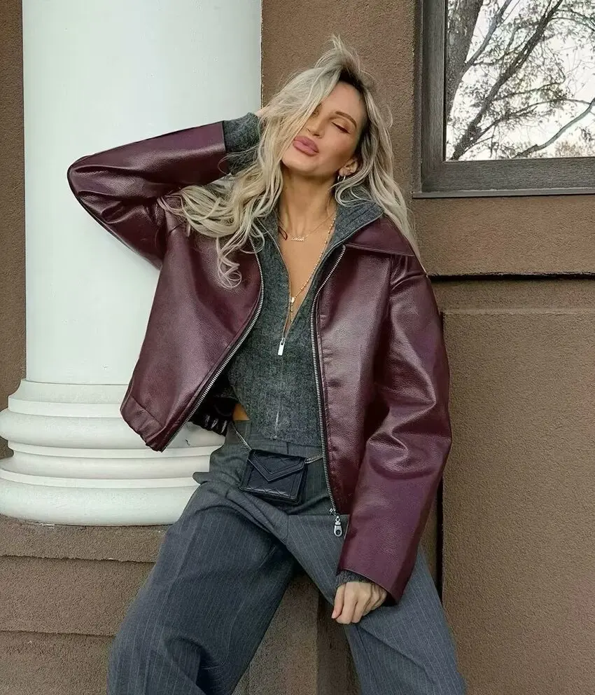 Maeve Faux Leather Jacket - Image 10