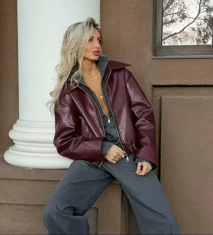 Maeve Faux Leather Jacket - Image 9