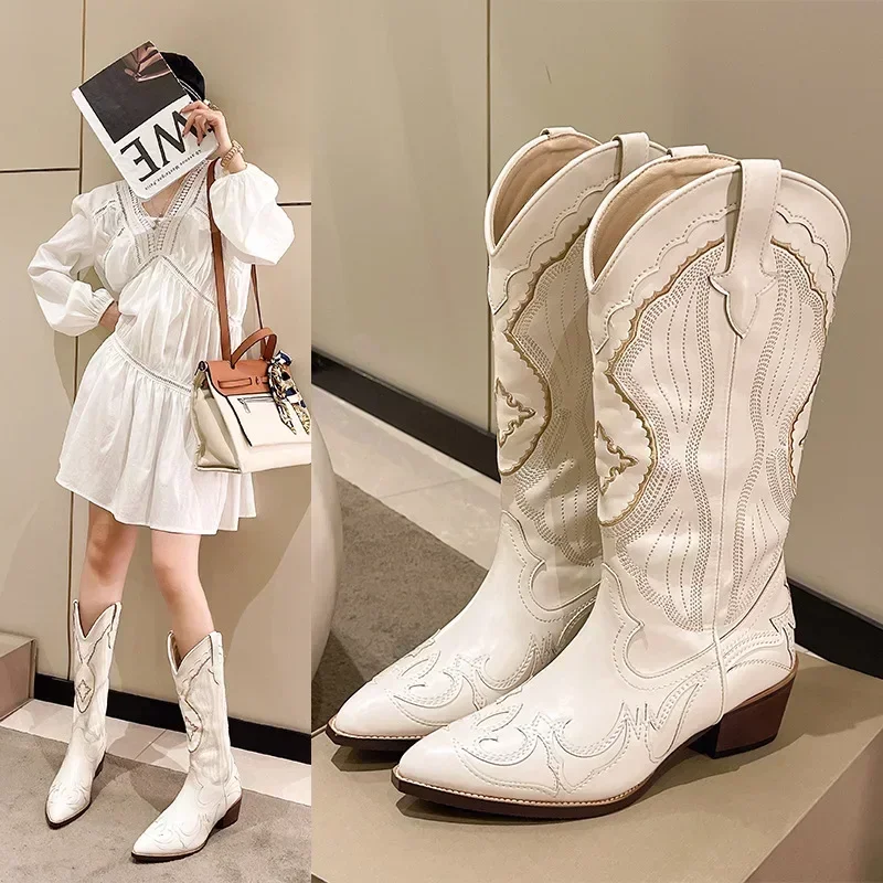 Malia Embroidered Cowboy Boots - Image 2