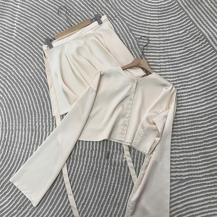 Marina  Satin Skirt Set - Image 14