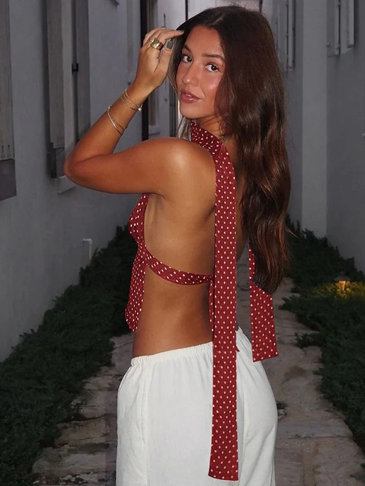 Marline Polka Dot Backless Cami Top - Image 16
