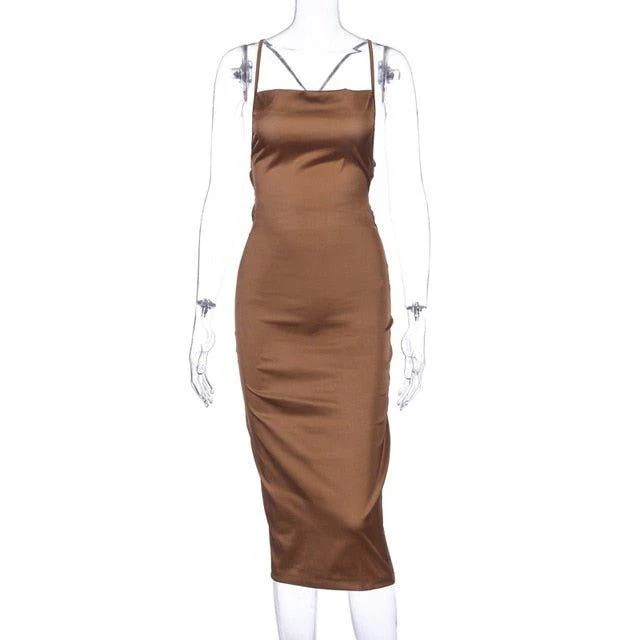 Matilda Satin lace up Dress - Image 12
