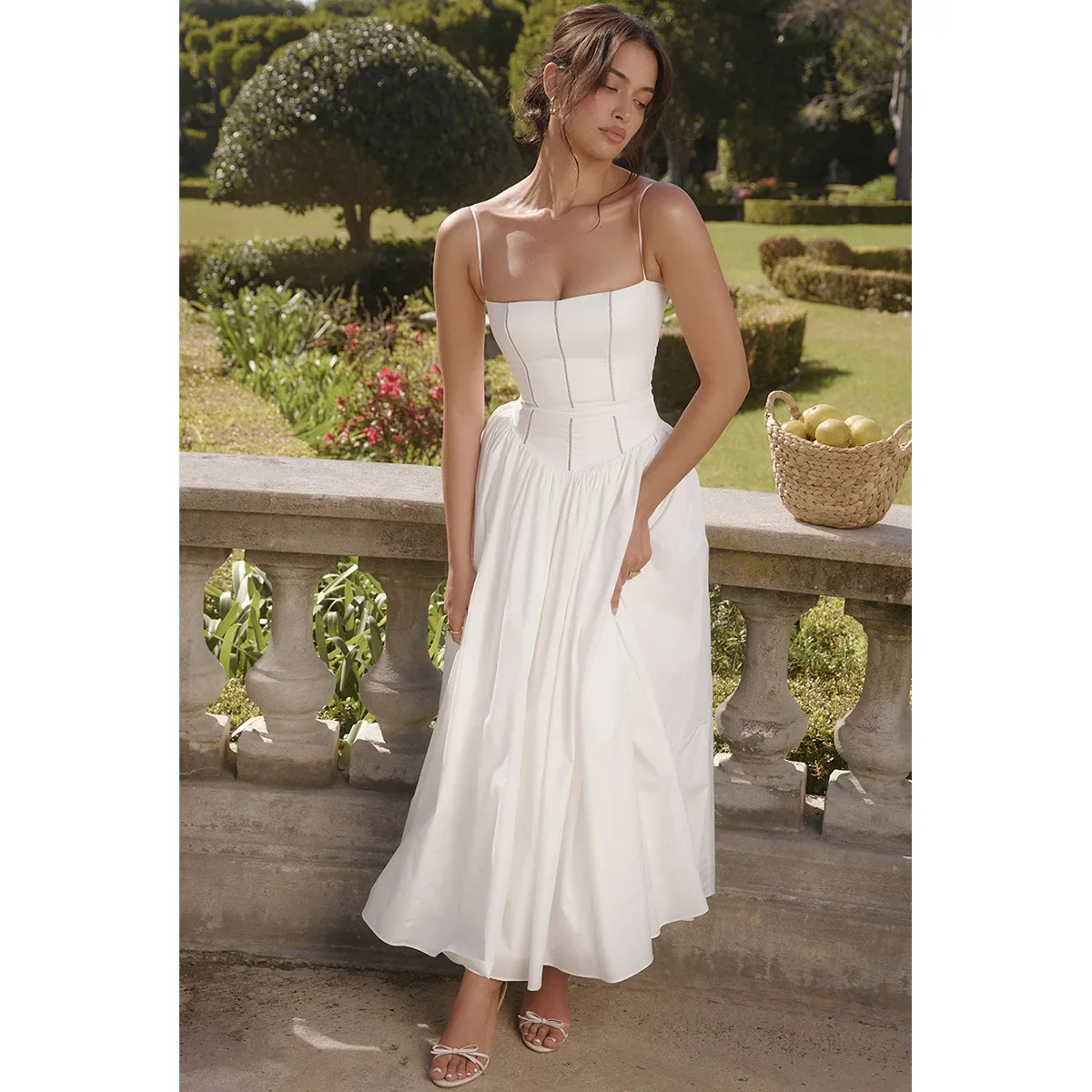 Maura Classic White Flare Dress - Image 14