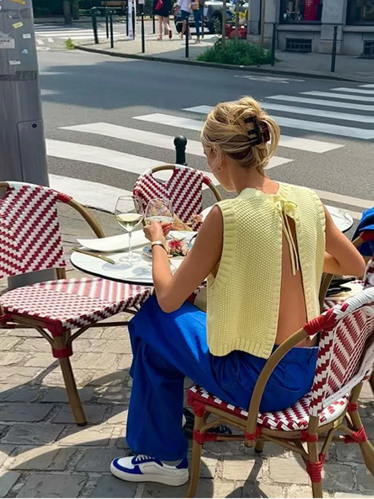 Mellow Marigold Backless Knit Top - Image 4
