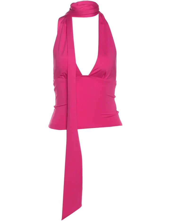 Mina Backless Scarf Tank Top - Image 4
