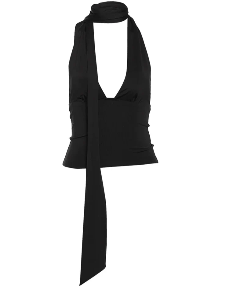 Mina Backless Scarf Tank Top - Image 9
